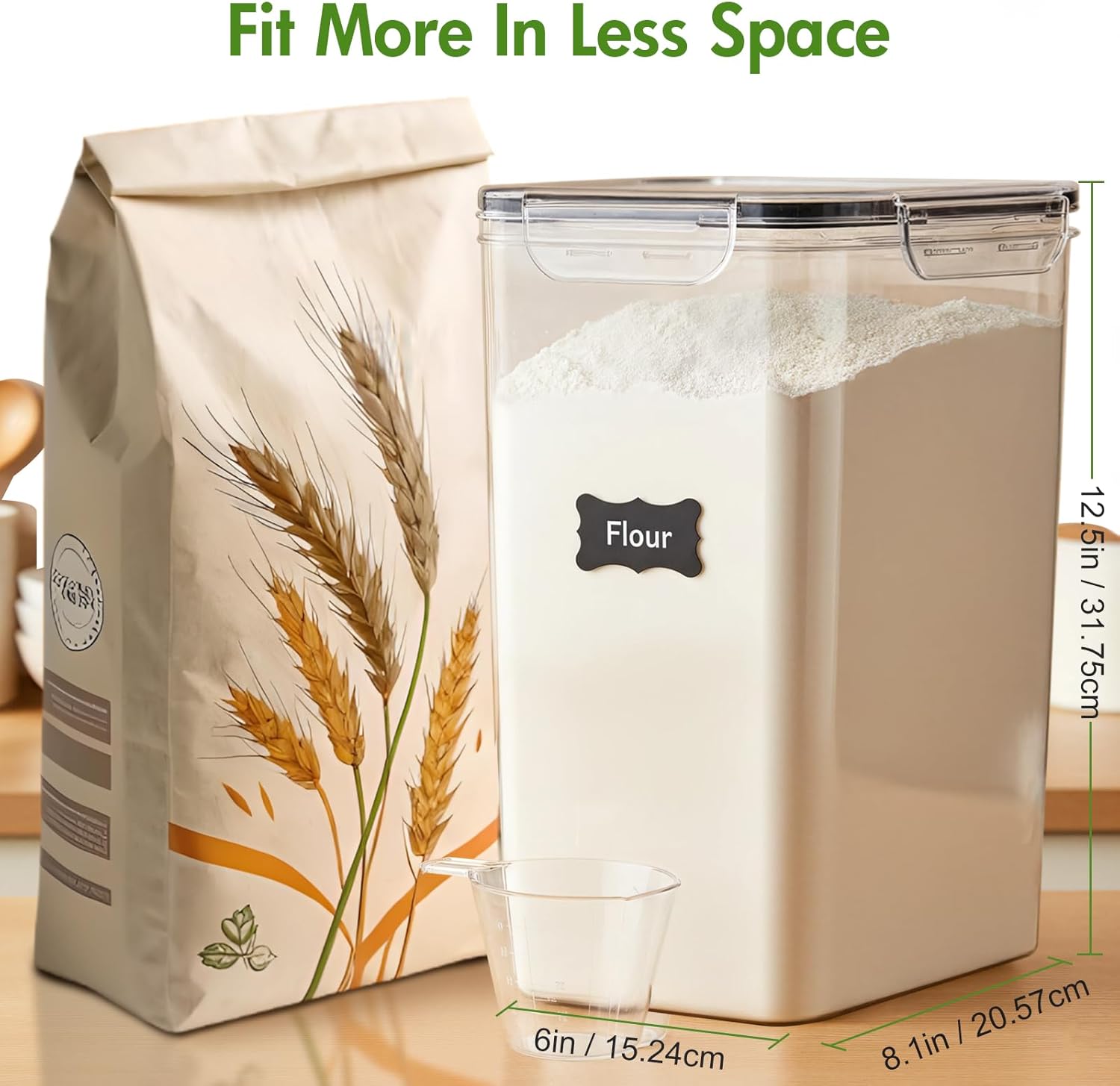 ALSO GO 2 PC Extra Large Food Storage Containers with Lids Airtight, 9.5L, 335Oz, Clear Plastic Kitchen and Pantry Storage Containers, Bulk Storage for Cereal, Flour, Sugar, Rice