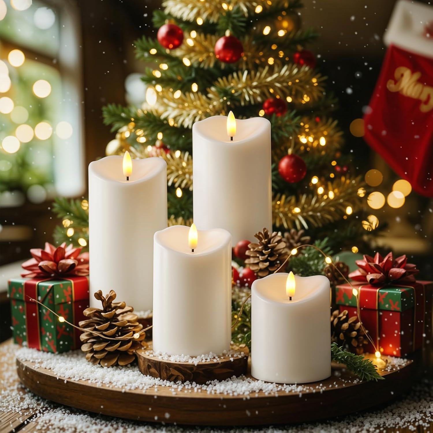 Raycare 8"x3" Outdoor Waterproof Flameless Candles with Remote and Timer, Battery Operated LED Electric Fake Pillar Candle for Christmas Home Wedding Decor, Ivory White, Set of 2 - Image 8