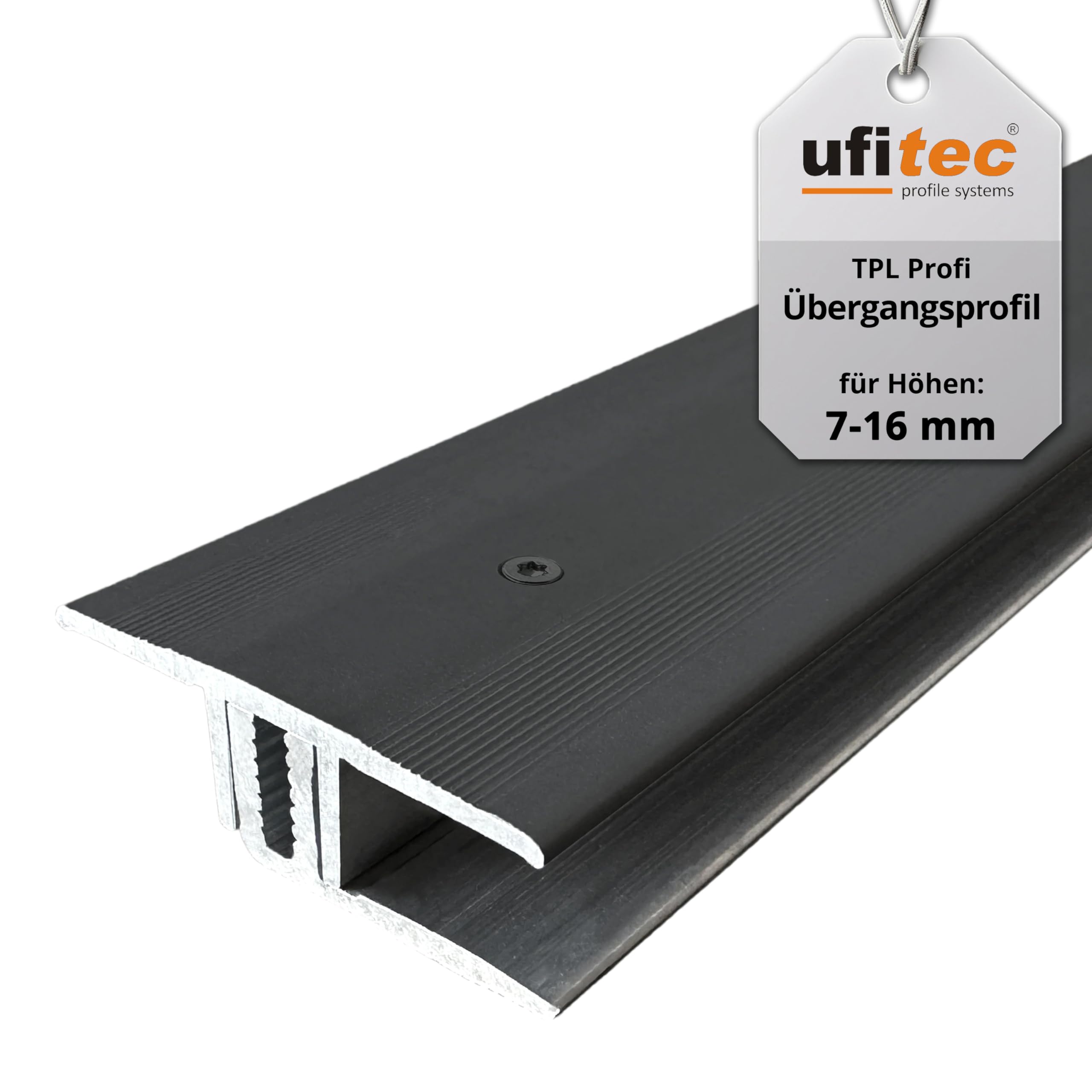 ufitec Profilsystem für Parkett- und Laminatböden - für Belagshöhen von 7-16 mm - viele Farben lieferbar (Übergangsprofil 33 mm Breit, Bronze Dunkel, 270 cm länge)