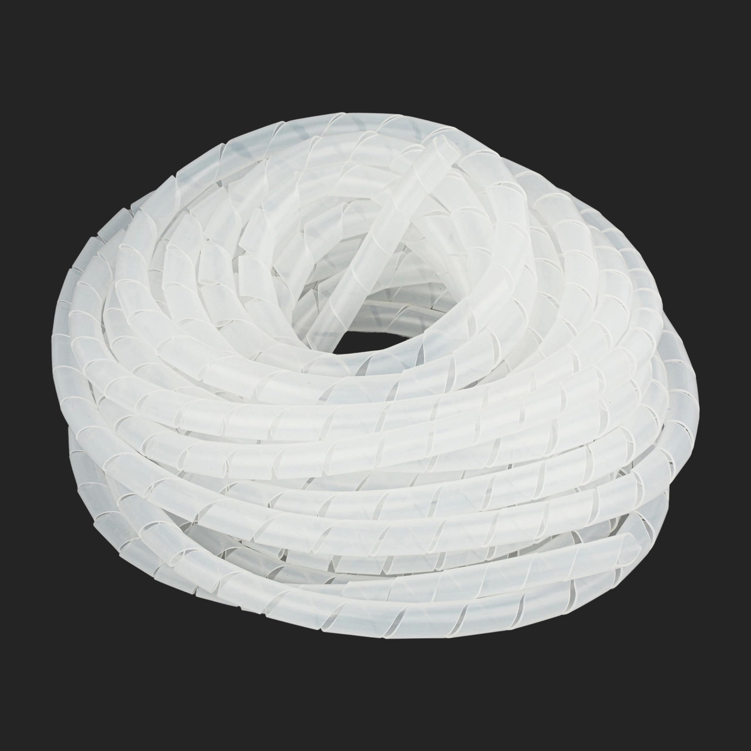JUKR White 6 mm Diameter - 5 Meter Spiral Sleeve Cable Wrap for TV Home Theatre Wiring, DIY Computer PC Cables Organizer, Electrical Power Cord Data Cable Management Protection Flexible Spiral Tube