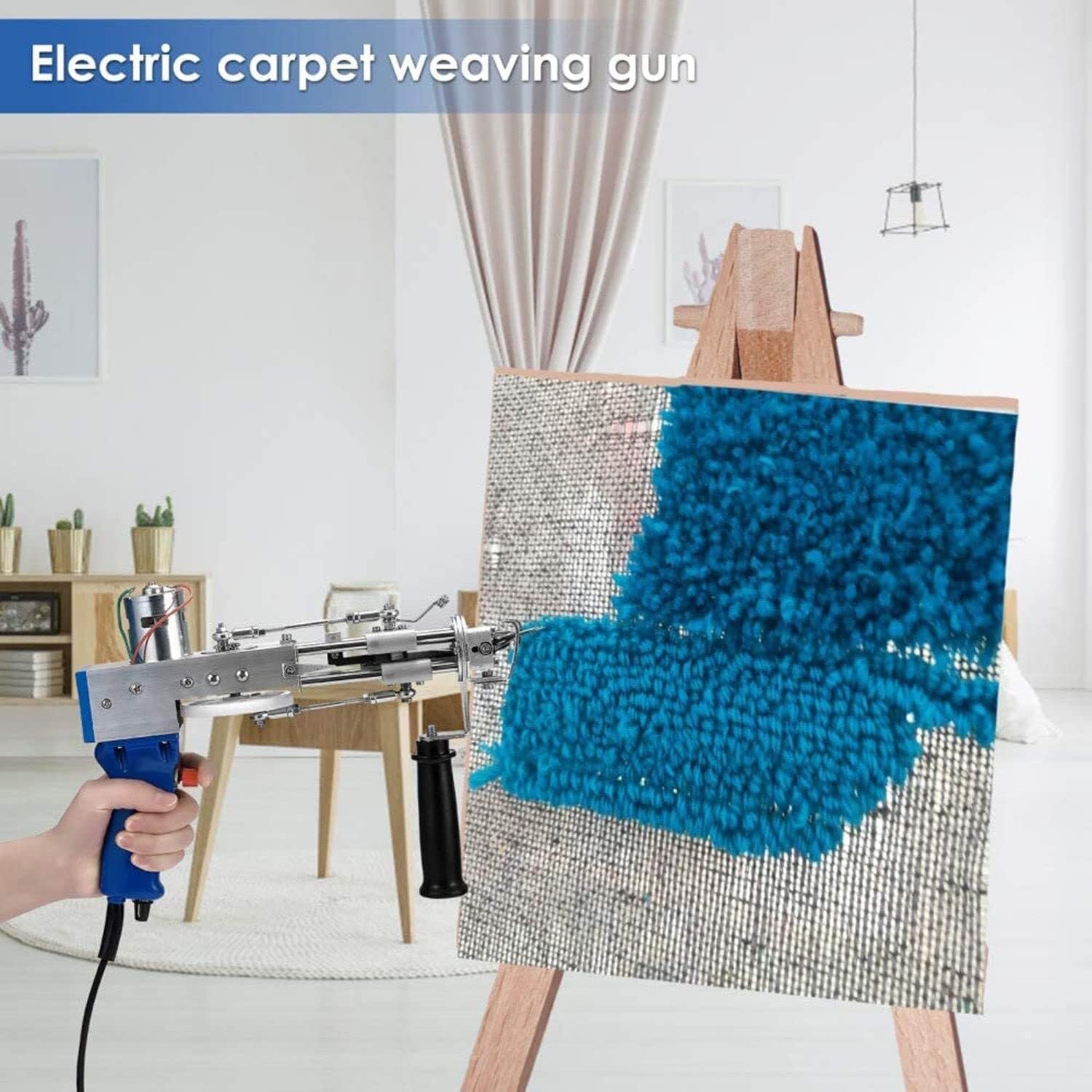 Tufting Gun,Tufting Gun Kit Cut Pile Loop Pile 2 in 1 Dual-Use Tufting Gun Rug Gun Rug Tufting Gun High Speed Carpet Tufting Gun 5-45 Stitches/Sec