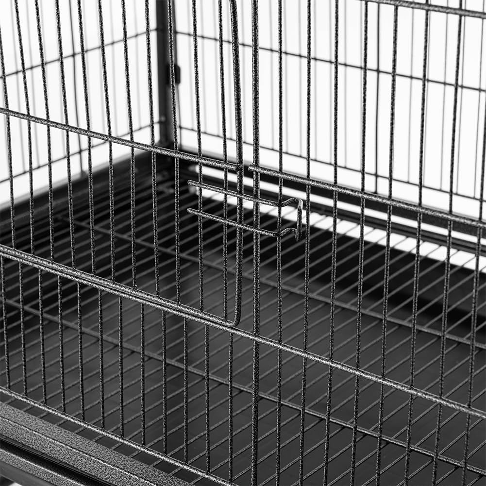 BAKAJI Voliera XL per Uccelli Pappagalli Canarini Parrocchetti 135 x 78 x 52 cm Gabbia Grande in Metallo Bird House Cassetto Estraibile per la Sabbia, Altezza 135 cm
