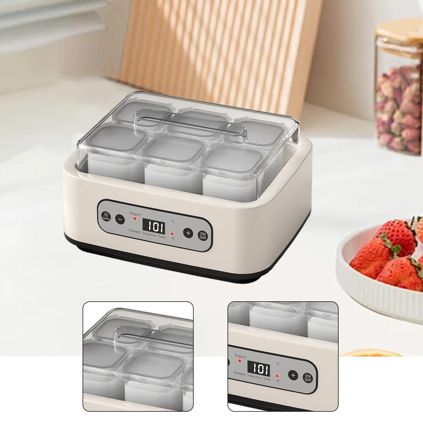Haushalts 6 Gläser Automatik | automatischer Betrieb, energiesparend, für Joghurt und Natto, inklusive 6 Gläsern