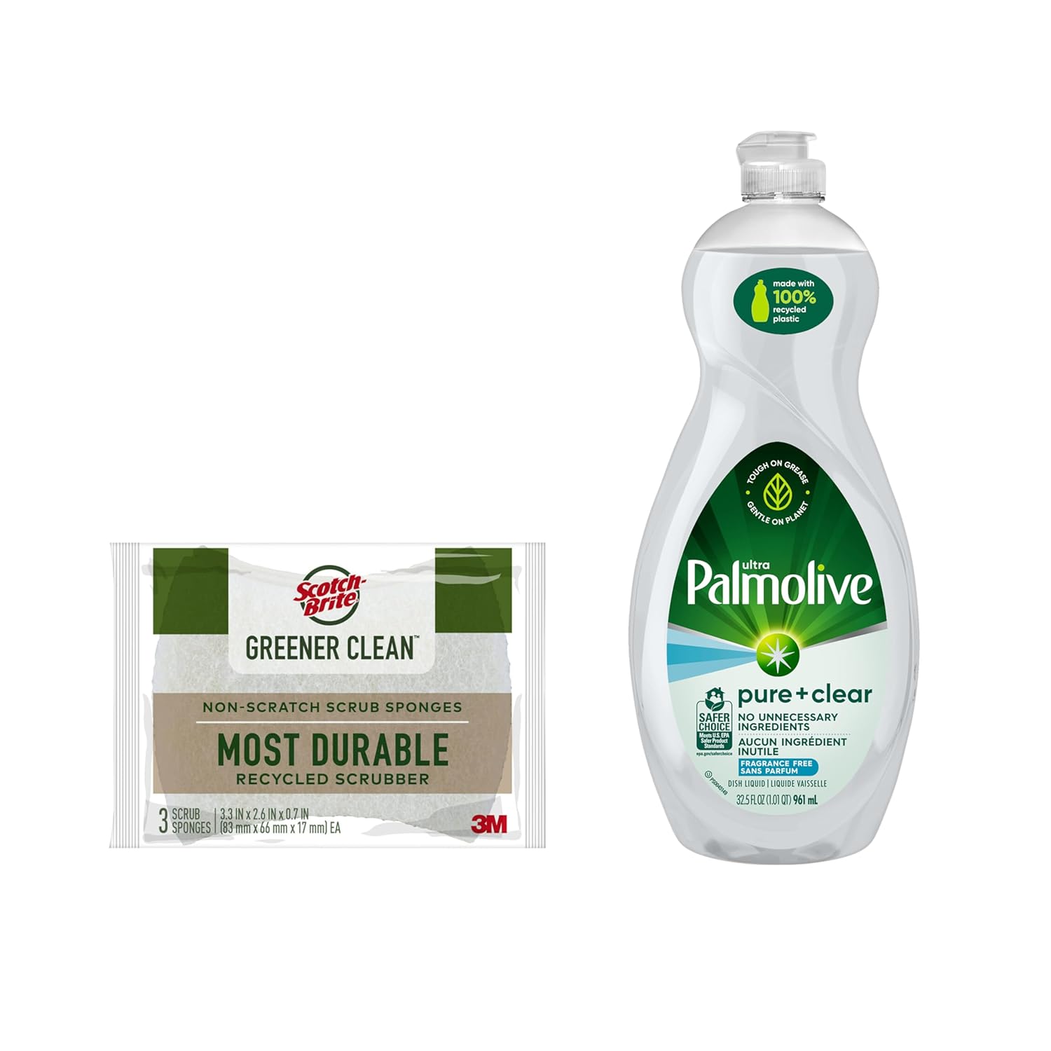 Palmolive Fragrance-Free Dish Soap with Scotch-Brite Non-Scratch Scrub Sponges