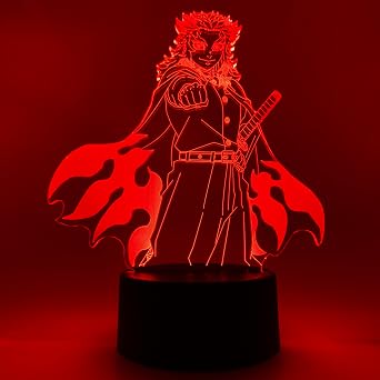 Otaku Lamps Demon Slayer - Rengoku Anime Night Light, 16 Color RGB LED Gift for Otaku