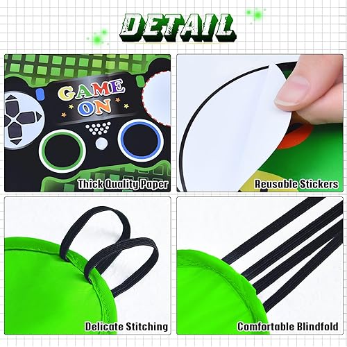 Vista 33 de WERNNSAI Pin The Soccer on The Goal - Póster de decoración de fiesta temática deportiva para niños con 24 calcomanías de pelota para aula, regalos