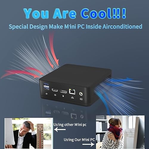 Miniatura 4 de Mini PC, PC de cine en casa, Windows 11 Pro Mini computadora de escritorio con AMD 3750H (hasta 4.0 GHz) 16GB DDR4+512GB M.2 NVMe SSD, NUC, servidor