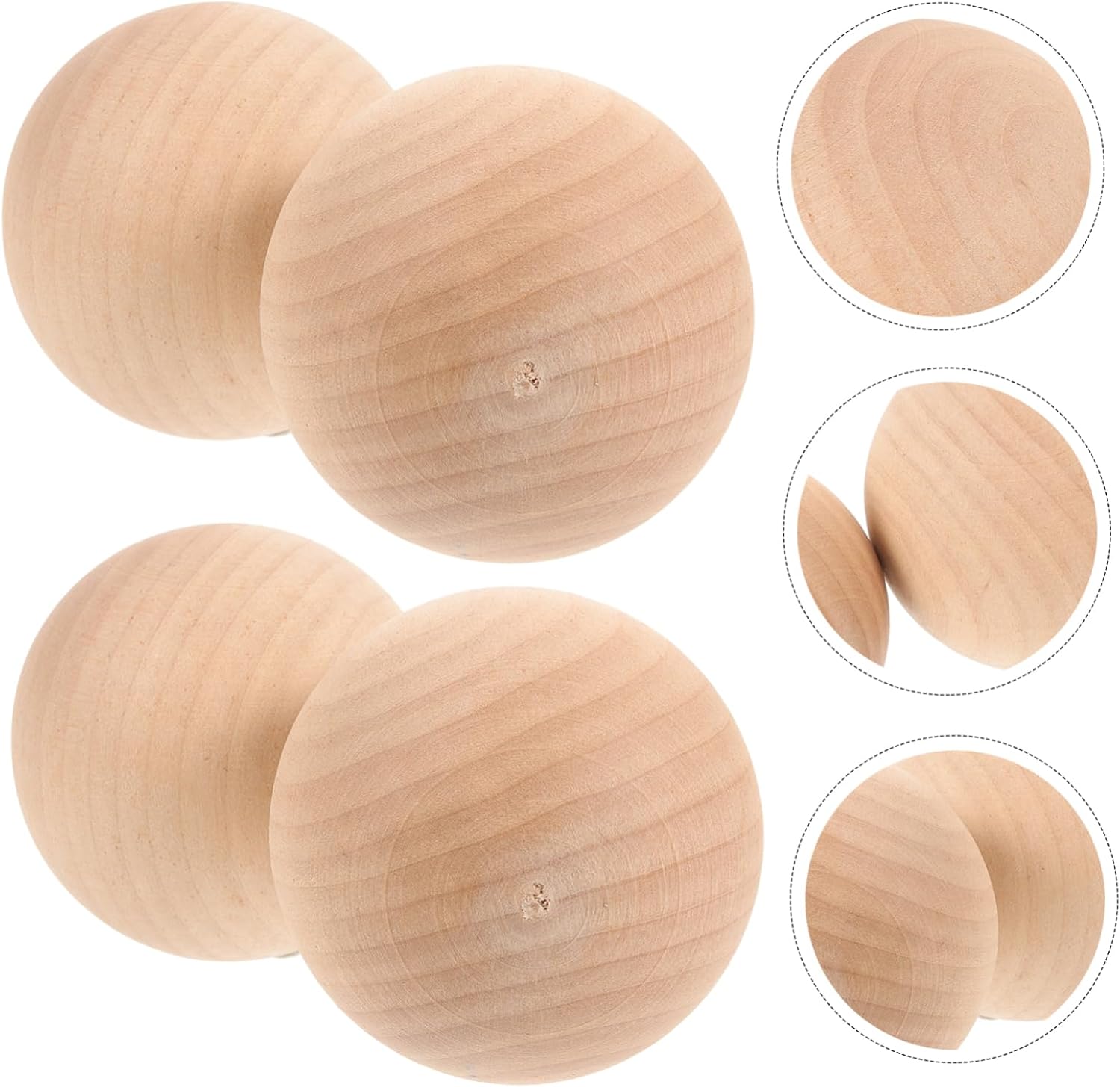 4Pcs Wooden Bocce Balls Set Sturdy Grass Balls for Boys and Girls Adults Outdoor Recreational Sports Carrying Bag for Backyard Games and Family Fun