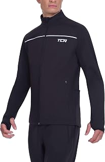TCA Men's Thermal Cycling Running Jacket Reflective Breathable Windproof Jacket with Zip Pockets