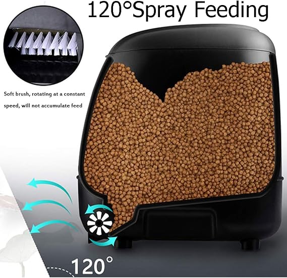 Automatic Koi Fish Feeder - 10L Large Capacity Digital Feeding Dispenser with Timer - Battery-Powered for Intelligent Feeding in Ponds and during Vacations