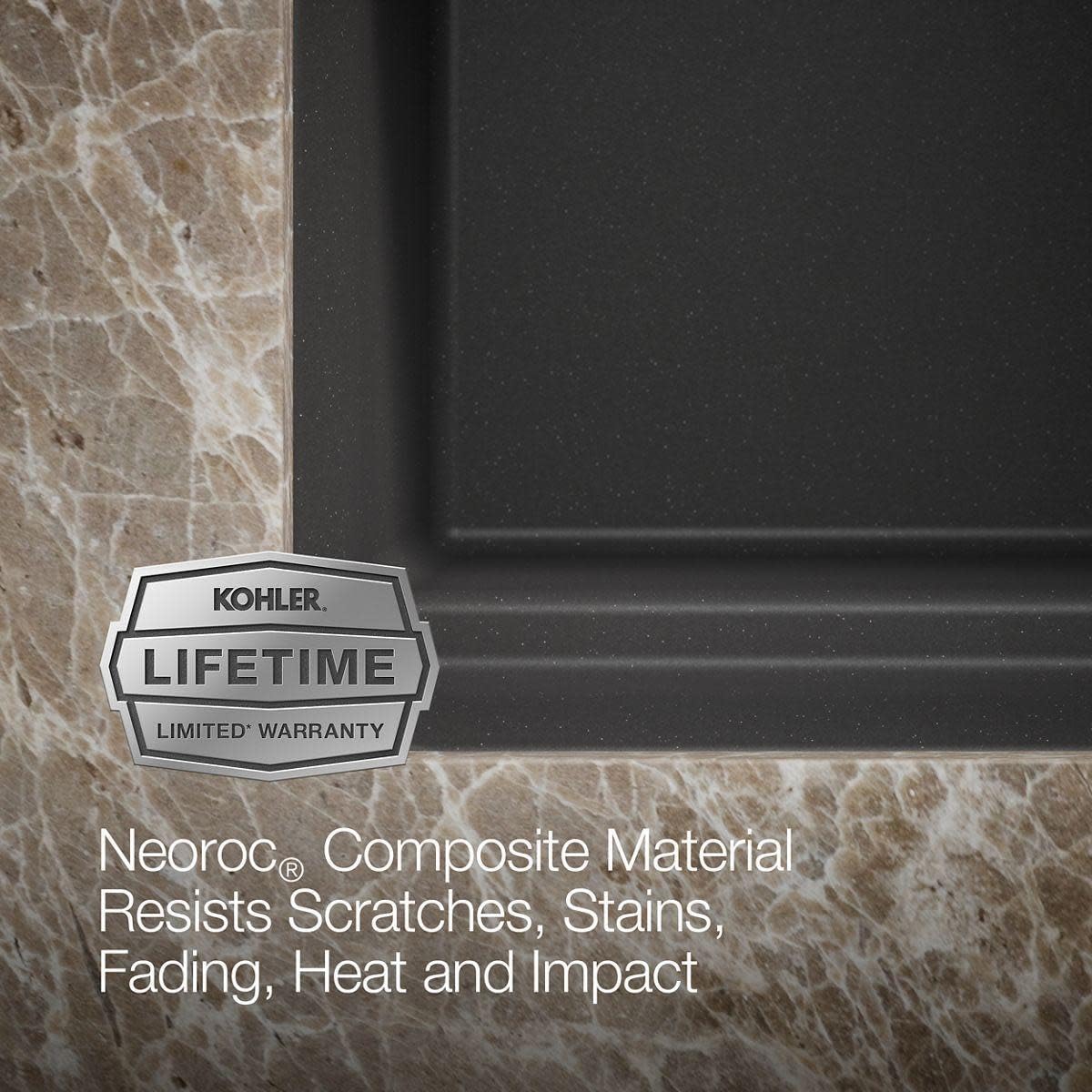 Kohler 27787-CM3 Cairn® 27-1/2" undermount single-bowl utility sink, Matte Taupe