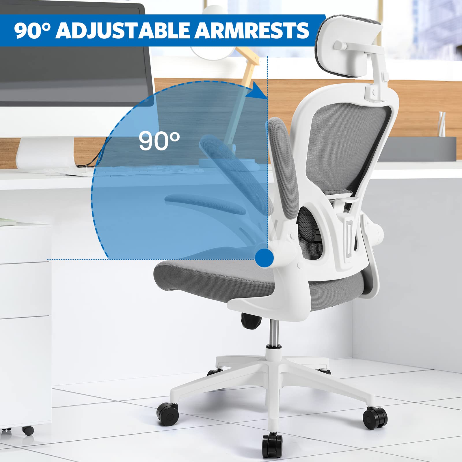 Leteuke Office Chair, Ergonomic Office Chair with Padded Lumbar Support