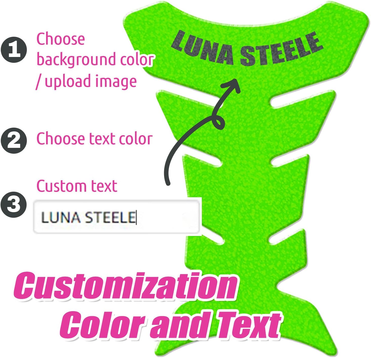 Fully Custom Motorcycle Gas Tank Pad Protector - Universal Anti-Slip Fish Bone Protection Grip Sticker Decal - Upload Your Photo/Image to create your unique TANK PAD