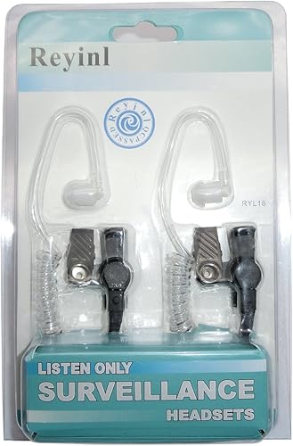 Miniatura 8 de Reyinl Receptor de 0.138in  audífono de vigilancia con tubo de bobina transparente para radios de dos vías