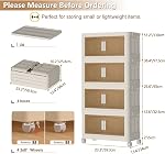 Large Capacity Plastic Storage Bins - 69 Quarts per Tier, 4 Tiers, 59cm Width, Stackable & Foldable Dustproof Storage Bins with Lids, White, Suitable for Closet Organizing and Storage