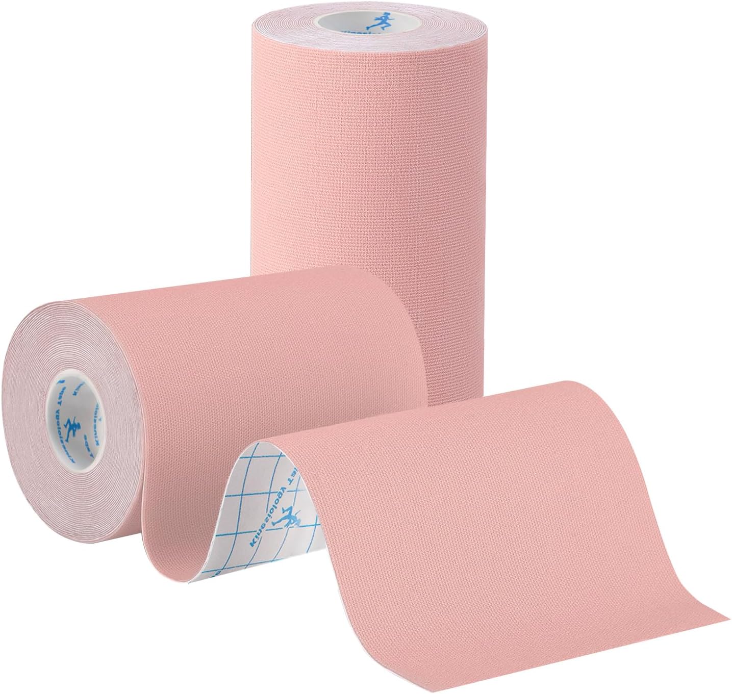 2 Rolls Kinesiology Tape 4in×16.4ft Original Cotton Waterproof Athletic Tape Free Cut Tape for Ankle Wrists Knees Elastic Swimming Sports Activities Tapes (Peach)