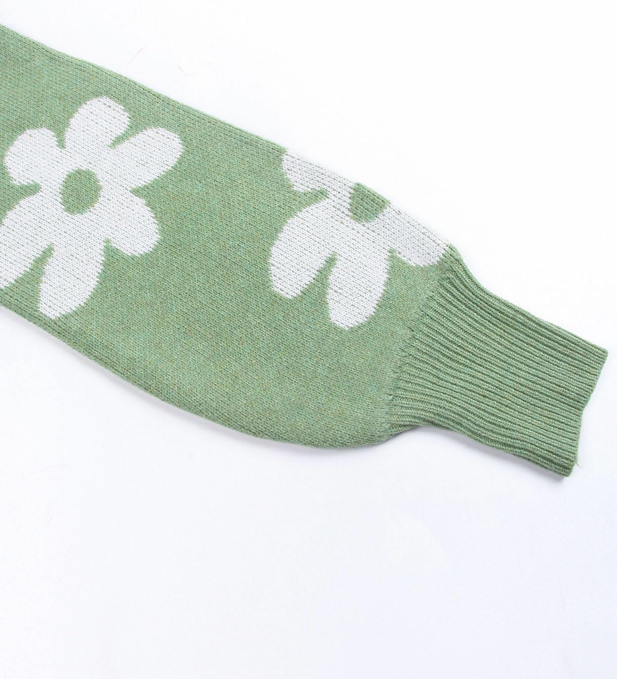 shermie Womens Floral Sweaters 2025 Fall Winter Loose Casua Long Sleeve Mock Neck Pullover Sweaters - Image 7