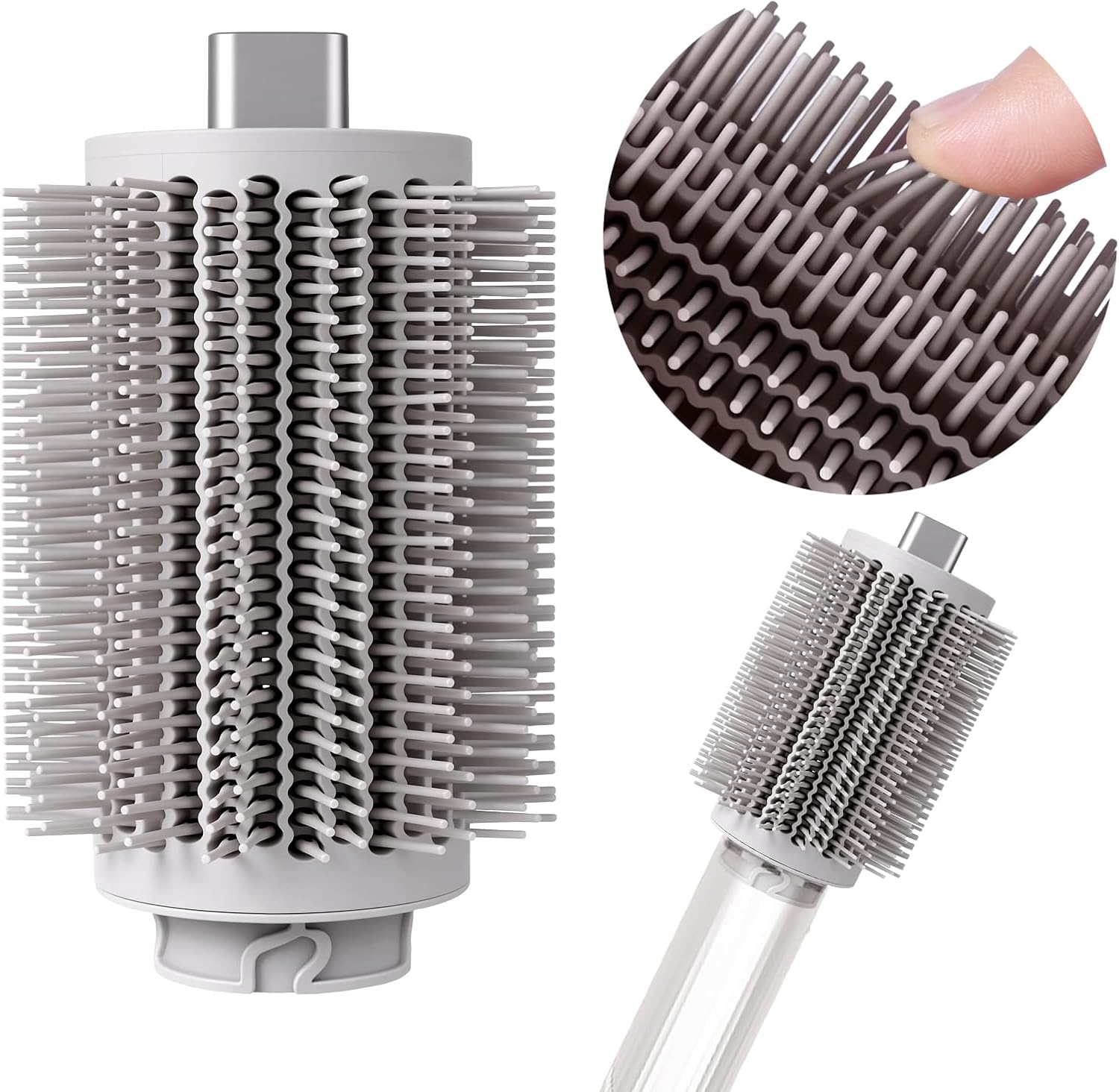 3.3 Inch Large Round Brush Attachment Compatible with Shark FlexStyle HD400 HD430 HD432 HD435 HD440, Blowout Barrel for Volume, Waves, Straightening & Root Lift, Anti-Tangle Styling Brush