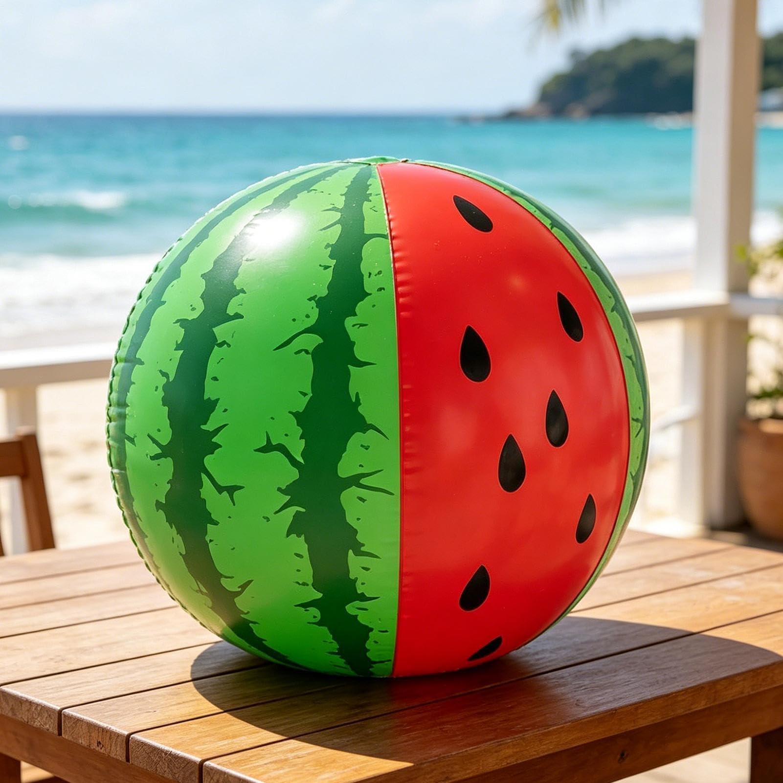 Arbuzowa zabawka do basenu | Letnie gry nadmuchiwana piłka plażowa na wakacje, imprezę na podwórku, nad jezioro, do ogrodu i tropikalnych imprez rodzinnych | 60 cm zabawna zabawka