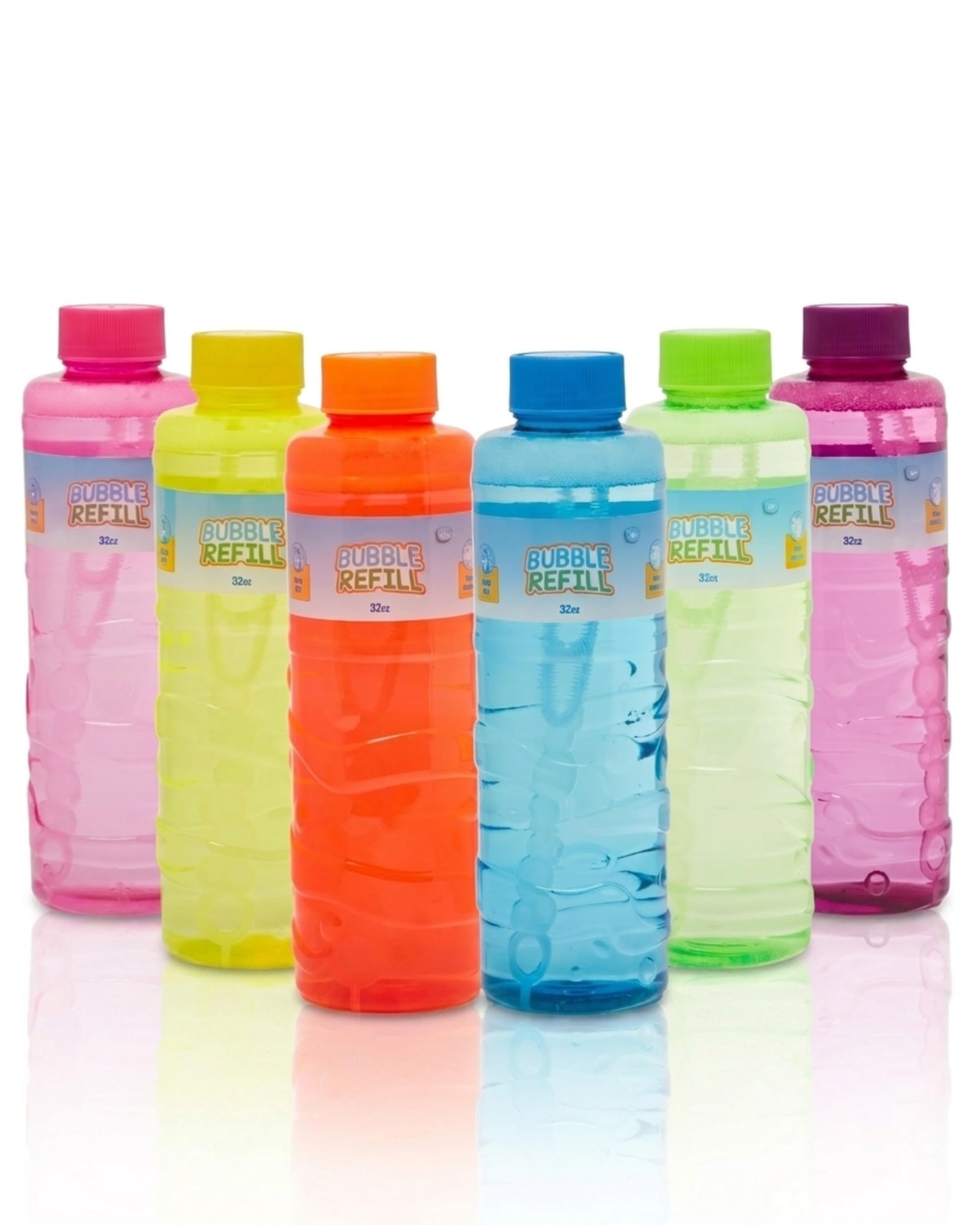 Venture Club 909ml Bubble Solution Refill Liquid, 6 Pack, Long-Lasting Mix for Bubble Machines Wands & Blasters, Kids