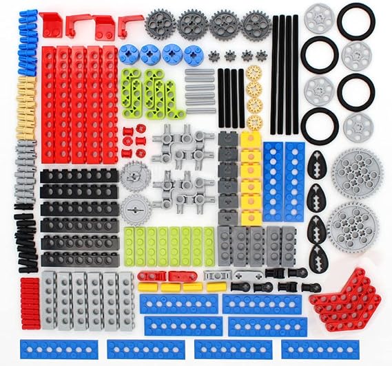 182 ADET Dişli ve Aks Seti ile Uyumlu Teknik Parçalar için Lego Teknik Parçalar, DIY Dişliler Çeşitler Paketi ((Liftarm, Pimler, Akslar, Konnektörler)) Teknik Yapı Taşları Seti (Rastgele