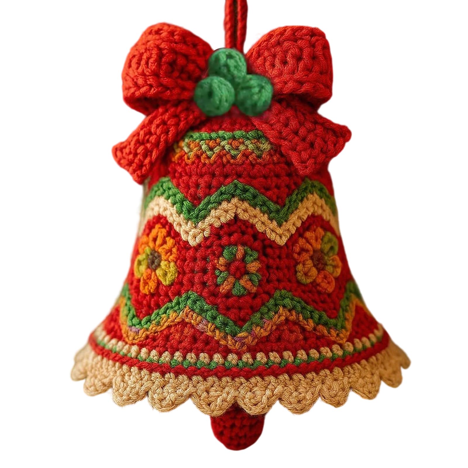 Yhplxyuus Bells Ornaments Handcraft Cotton Yarn Christmas for Tree Car Door Hanging Holiday Party Supplies Cotton Yarn