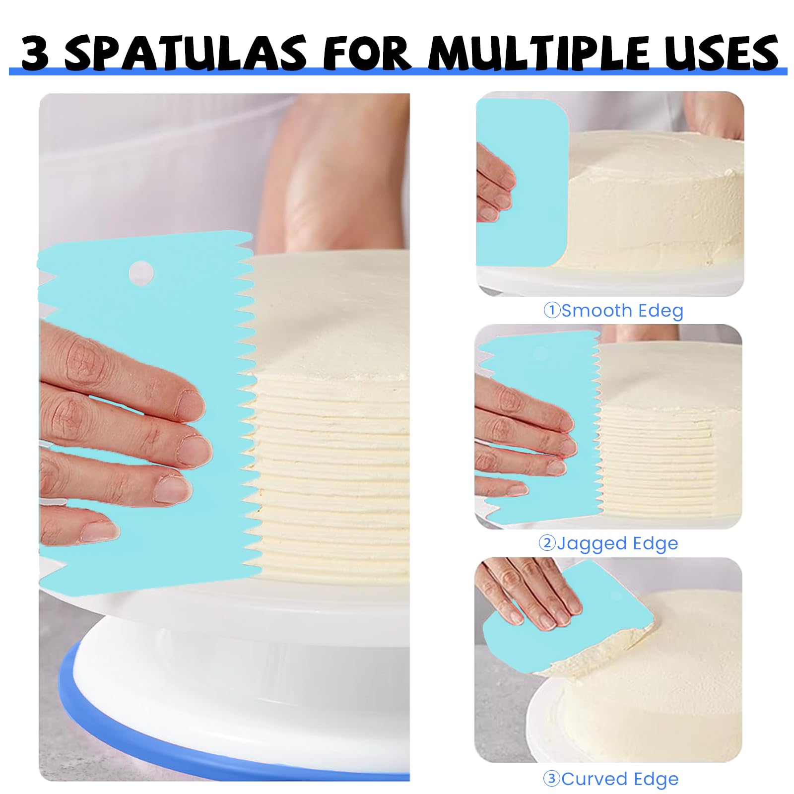 Uten Kit de 60 accessoires de décoration de gâteaux, polycarbonate, blanc