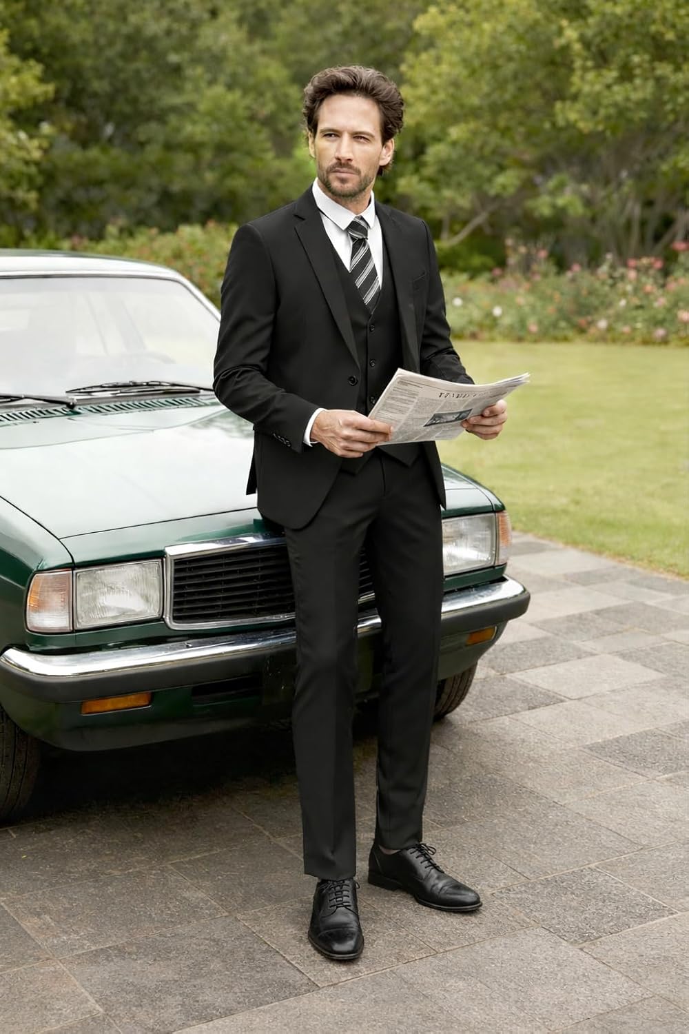 COOFANDY Men's 3 Pieces Suits Classic Fit 2 Buttons Dress Suit Set Wedding Business Dinner Prom Jacket Vest Pants - Image 3