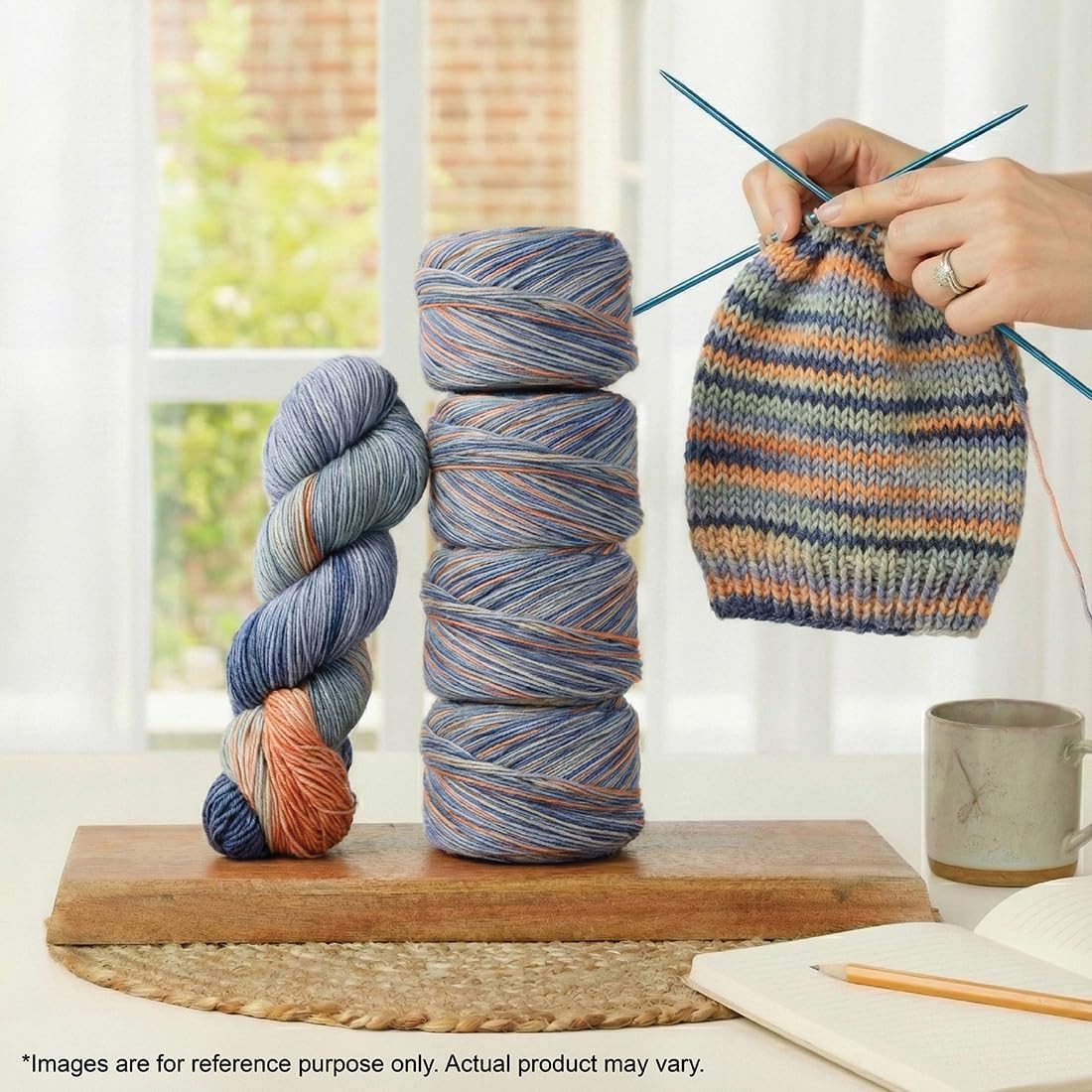 KnitPro Symfonie Premium Hand Dyed Yarn | 100% Extra Fine Merino Wool for Knitting & Crocheting, DK Weight, Oeko-TEX Certified, Colorfast Fiber 220m, 100g Skein | Viva Variegated Newyork Newyork