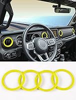 Vista 8 de Savadicar - Accesorios de interior negros - Cubierta de anillo de rejilla de ventilación de aire acondicionado para Jeep Wrangler JL JLU 4XE