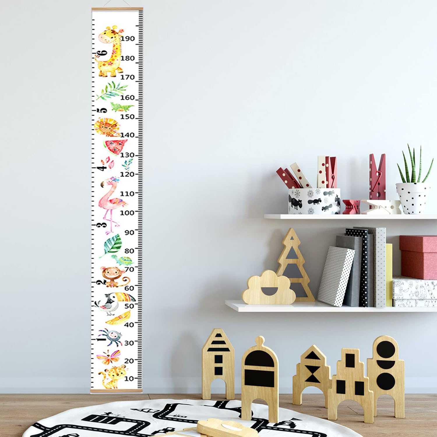 Growth Chart for Kids, Wall Sticker Removable Height Measure Chart Portable Growth Chart Cute Wall Ruler for Baby Girls Boys Toddler Bedroom (3)