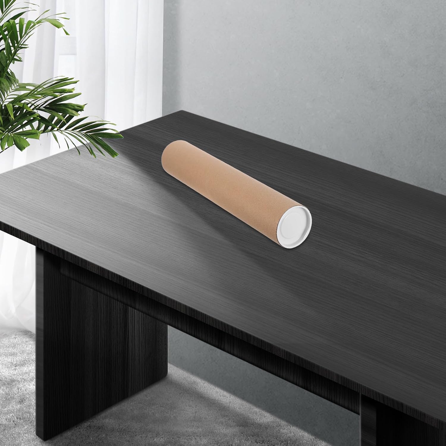 2pcs Mailing Tubes with Plastic End Caps - 3"x15.7" Heavy Duty Cardboard Kraft Paper Shipping Tubes for Posters, Art Prints, Documents, and Blueprints