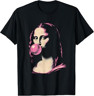 Mona-Lisa Blowing Bubble Gum - Funny Vintage Graphic Gum T-Shirt