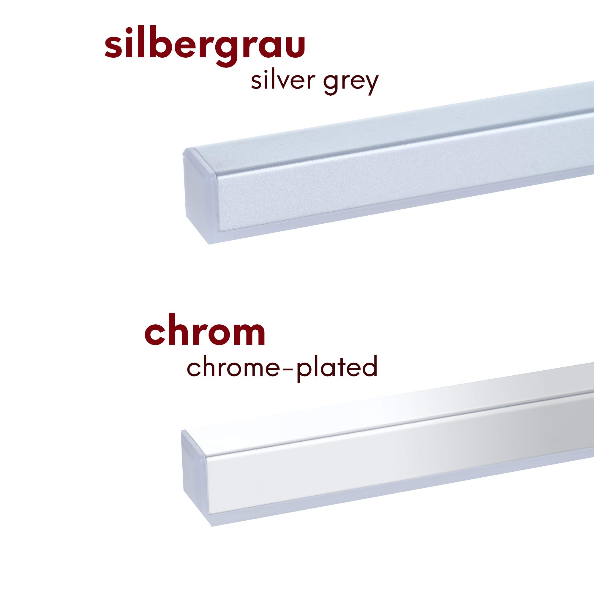 Minify - Set di 4 lampade LED per armadio, 600 mm, colore: Cromo/Argento 3er Set Warmweiss Silbergrau [Classe di efficienza energetica A+]