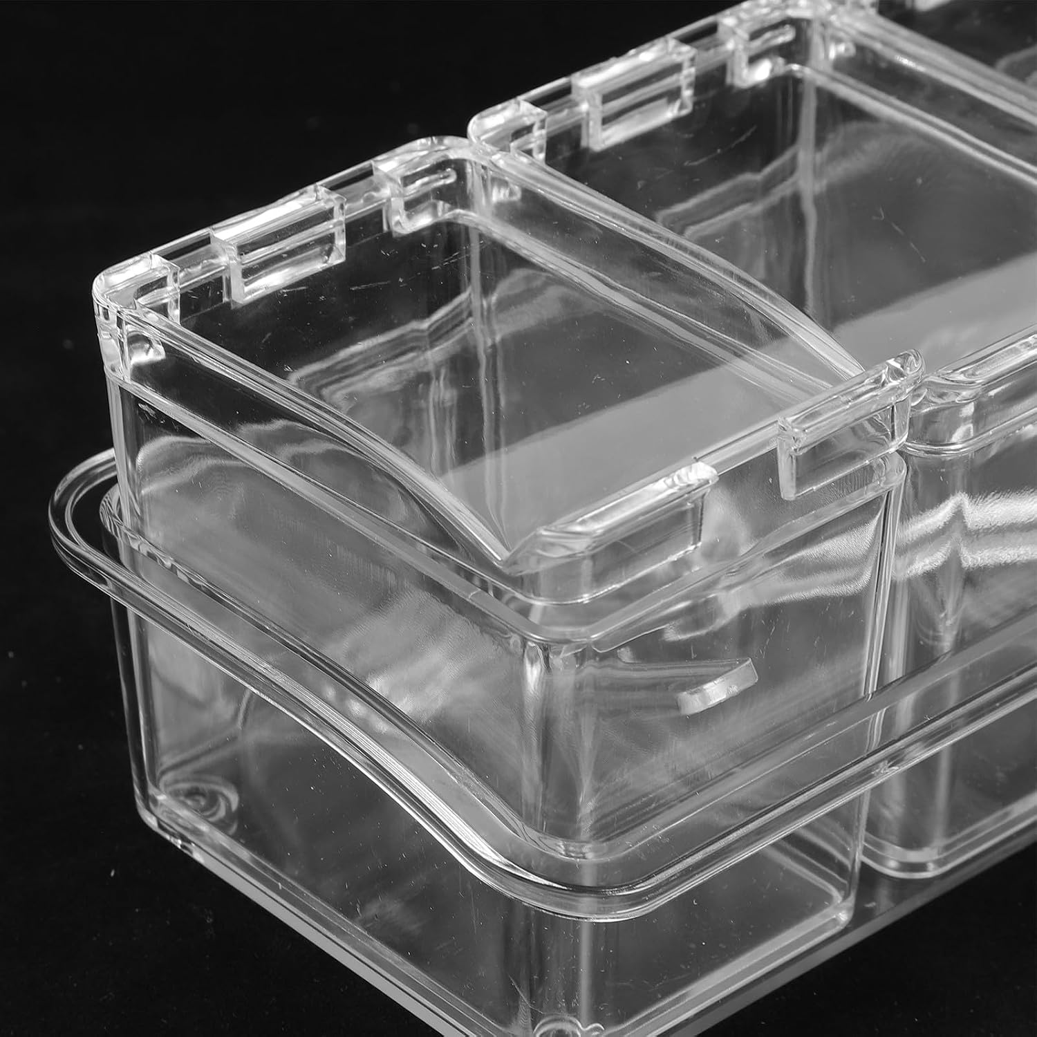 4-compartment Kitchen Seasoning Storage Box, Multi-function Household Spice Organizer Container for Cooking Accessories and Condiment Storage