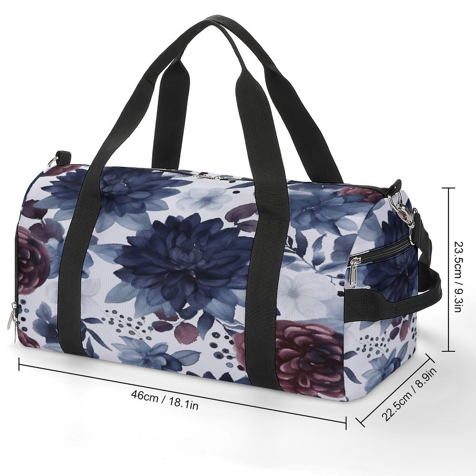 Turnbeutel für Damen und Herren, Wasserfarben-Dunkelblau, mit Muster, wiederverwendbar, Turnbeutel mit Schuhfach, Stil, Einheitsgröße, modern, Stil:, Einheitsgröße, Modern
