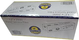 Sunset Food Service Plastic Film Wrap - 12" x 2000' - Includes Safety Blade