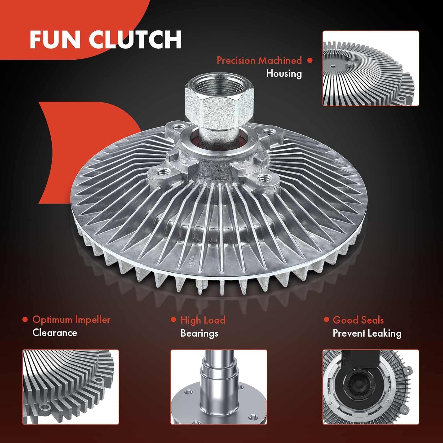 A-Premium Engine Cooling Fan Clutch Compatible with Dodge Ram 1500 2500 2009-2010, Ram 1500 2500 2011-2013, V8 4.7L, Replace# 55056860AB, 55056860AC