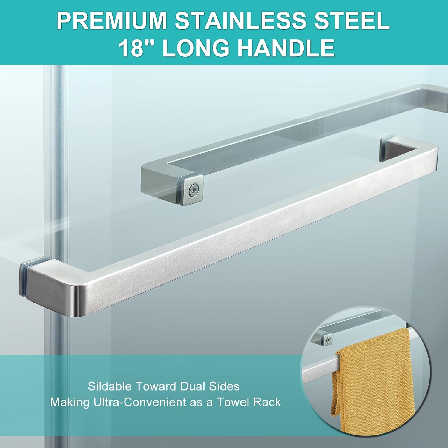 Milano Double Sliding Shower Door, 54 in.W x 74 in.H Framed Shower Door 5/16"(8mm) Clear Tempered Glass, 18 inch Pull Handle, Stainless Steel Hardware, Brushed Nickel Finished