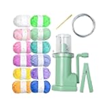 DYNWAVE Hand Knitting Machine Household Weaver Multicolor Yarn Knitting Tool Needle Thread Tools Set for DIY Crafts Sewing Crocheting, 12 Colors Yarn Set