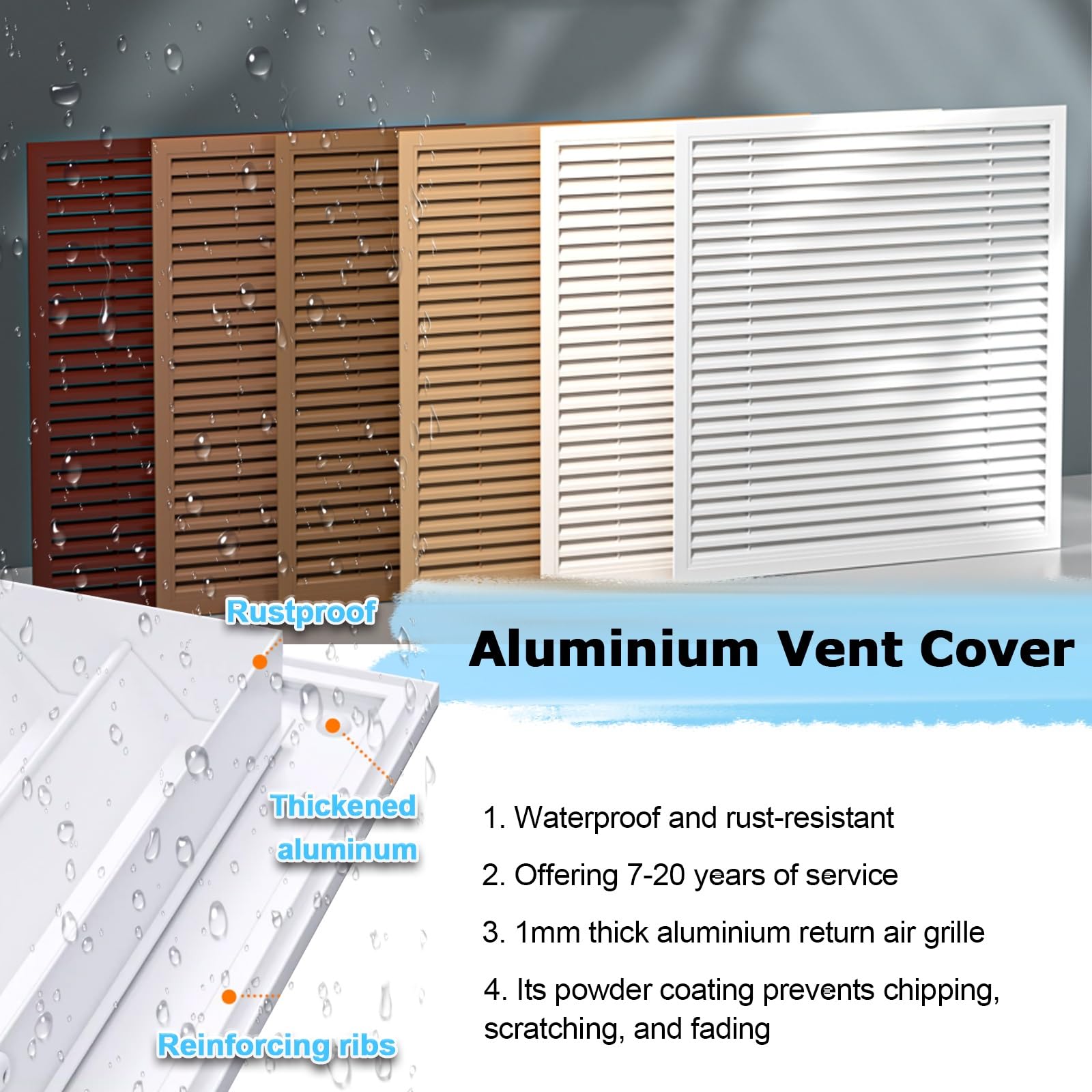 Rejilla de barra lineal HVAC, cubierta de ventilación de aluminio, ventilación de pared