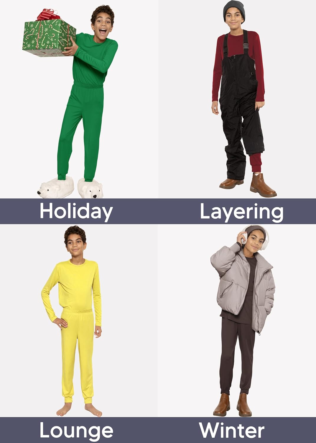 STRETCH IS COMFORT Youth Boys Cuffed Lounge Pants | Soft Knit Joggers | Pull-On Soft Bottoms | Relaxed Everyday Fit | 4–16