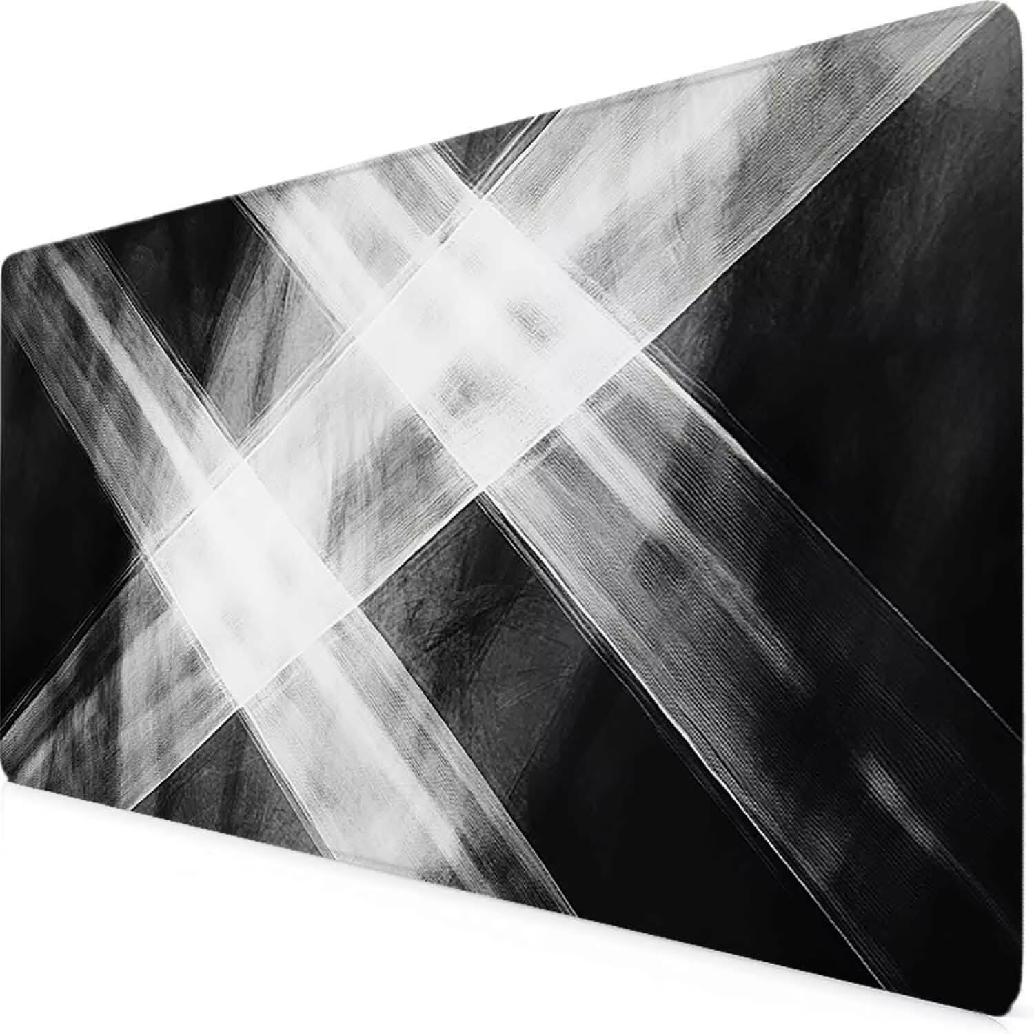 Czarna podkładka pod mysz do gier, podwójna podkładka pod mysz, XXL, 1200 x 600 mm, mata biurowa z przeszytymi krawędziami, antypoślizgowa, do biura, nauki, gier, akcesoriów biurowych, dekoracji