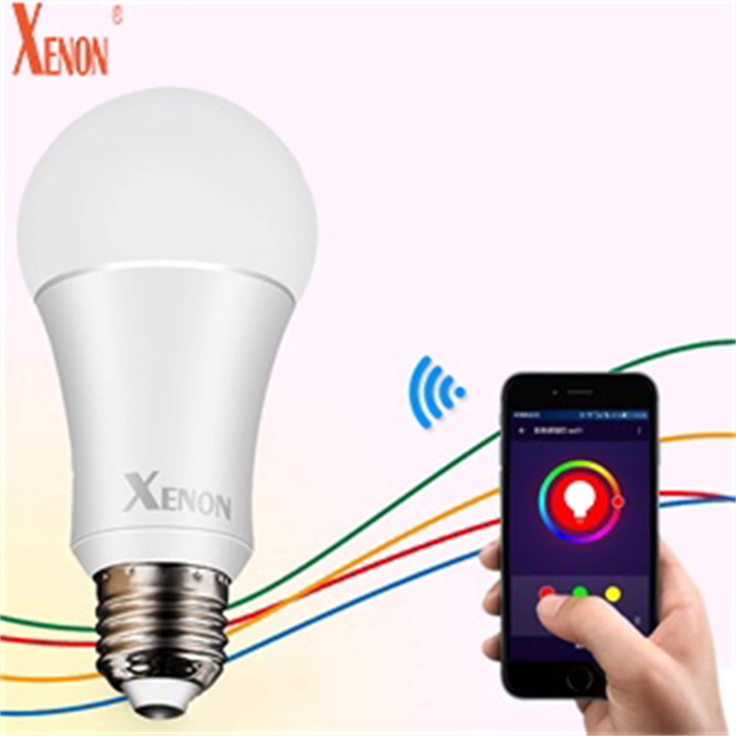 XENON WiFi Smart LED Light Bulb Compatible with Alexa Echo Remote Control by Smartphone Work with Google Assistant,Multi Light Color,6W,2 Packs …