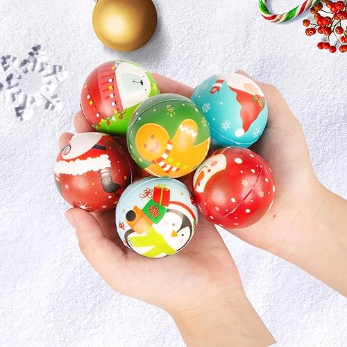 Miniatura 5 de 3 otters 16 bolas de estrés de Navidad a granel, bolas de estrés para niños, bolas sensoriales para el estrés, juguetes para la ansiedad, rellenos