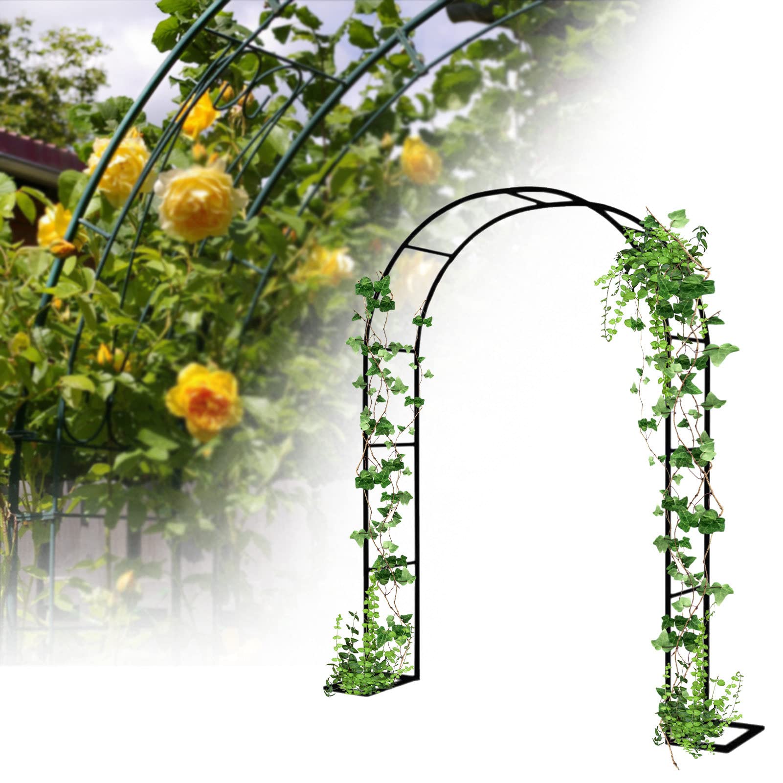 Enrejado de arco de jardín metálico para decorar tu césped con flores