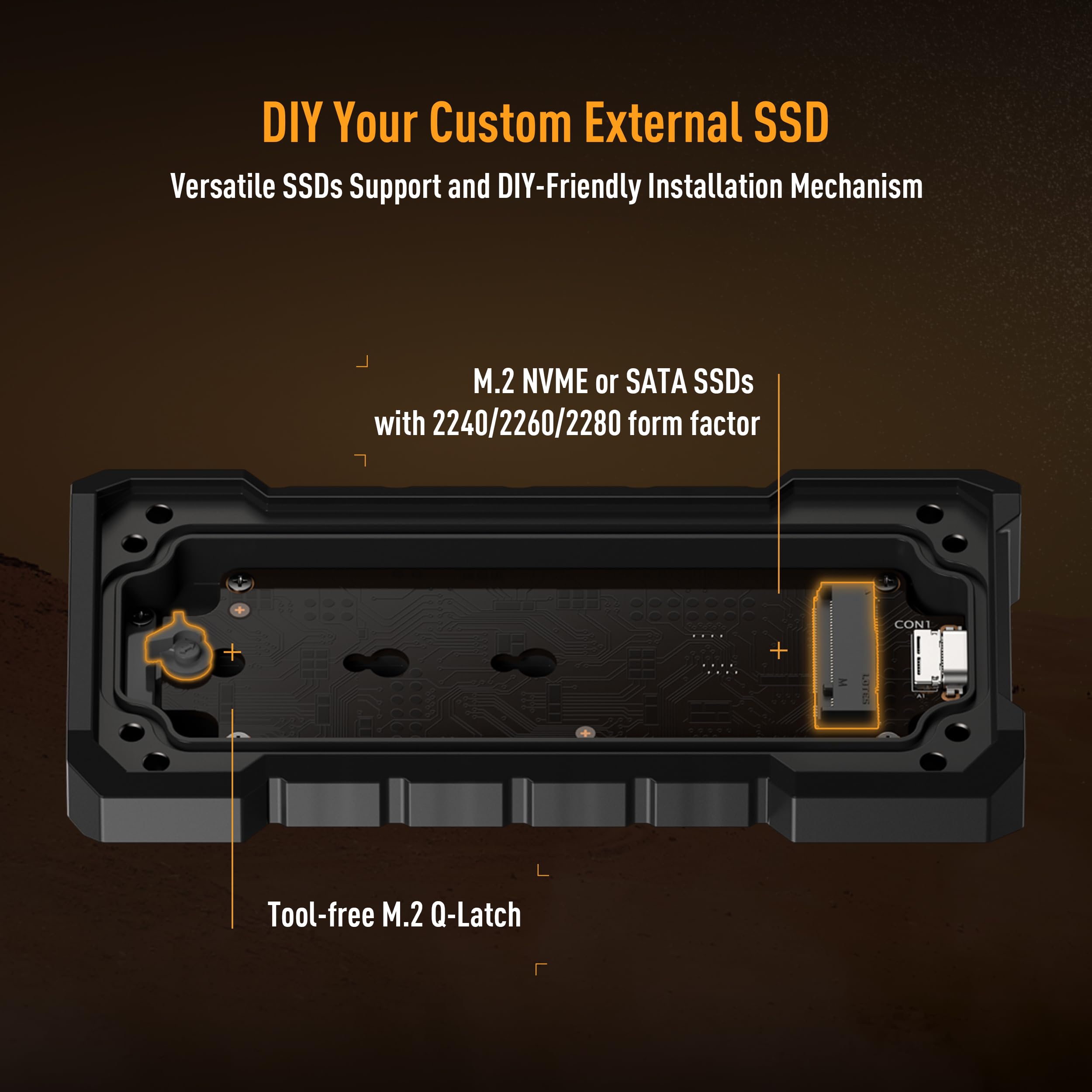 ASUS Boitier SSD TUF Gaming A2/BLK/G/AS//ESD-T1W//M.2 NVMe Externe