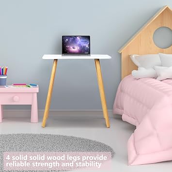 Computer Desk, Small Home Office Computer Desk for Bedroom, Modern Simple Style Computer Gaming Desk Study Writing Desk Work Desk Computer Table for Home Office White 70cm