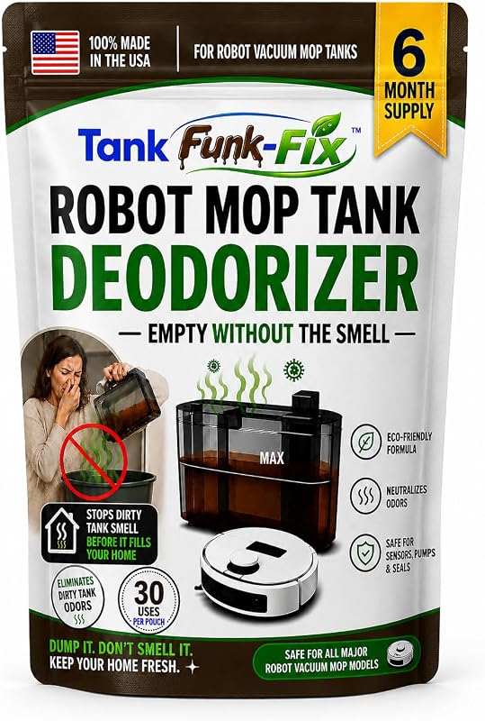 El polvo desodorante para tanque de residuos de robot trapeador elimina el olor a agua sucia de los tanques de trapeador de robot aspirador Sin eliminador de olores de espuma para Roborock, Ecovacs, Eufy, Shark, Roomba, Dreame y más