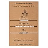 SANNYRA Morse Code Bracelet, Matching Bracelets Friendship Family Sister Mom Morse Code Jewelry, Couple Matching Handmade Gifts